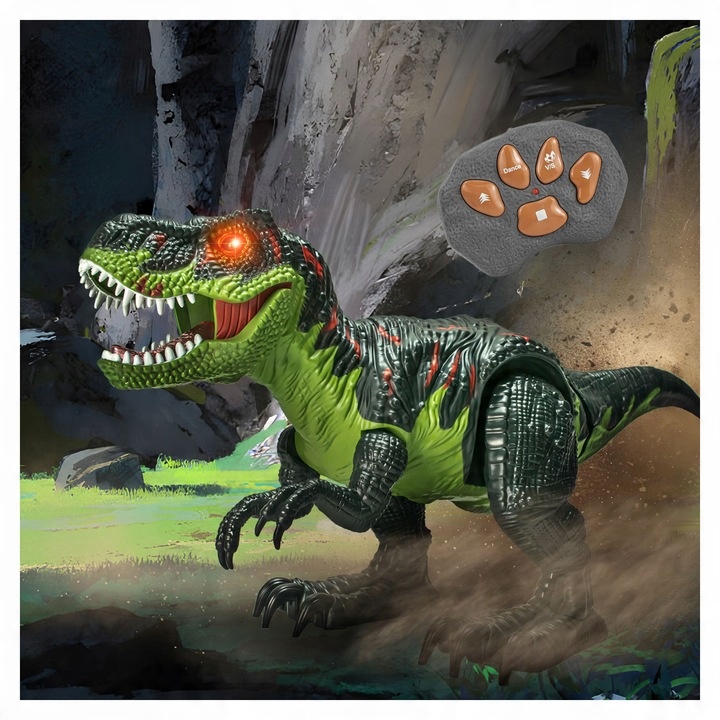 DINOSAUR CONTROLLED BY REMOTE CONTROL FOR CHILDREN T-REX RC WALKS ROARING DANCES LED Kind walking