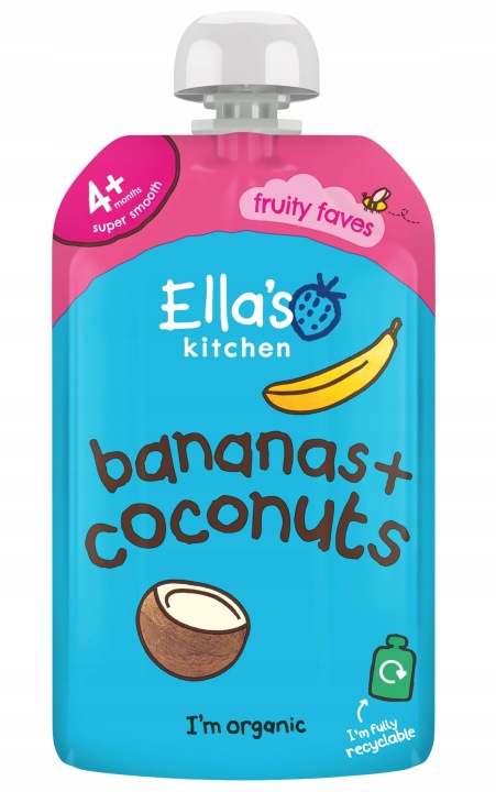 Ella's Kitchen Біо Банан і кокос здорова перекуска для дітей 120 г — фото 8