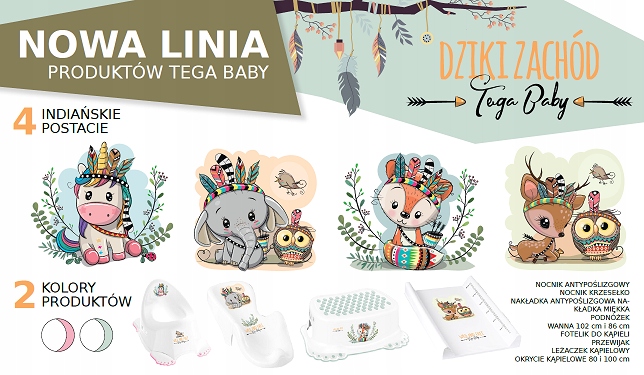 TEGA BABY Горщик протиковзкий Дикий Захід Єдиноріг білий, 1 шт. — фото 2