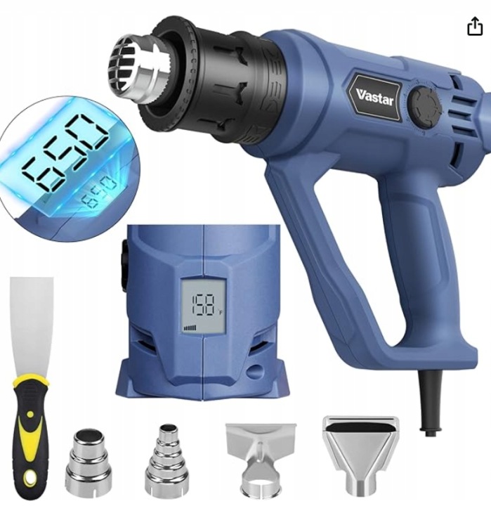 Horkovzdušná Pistole Vastar 2000 W elektrický, regulace teploty až do 650 °C, 230 V