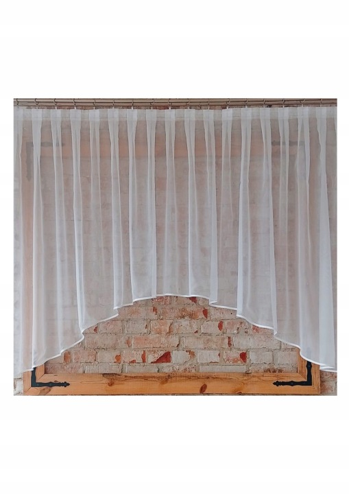Záclona na míru, okno 150x140, oblouk, markýza, lem, motýlková páska