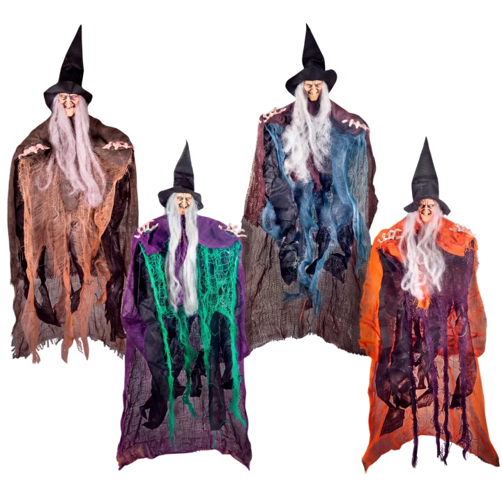 Halloweenské Čarodějnice Závěsné 4 Ks 49 CM Nastavitelná Ramena