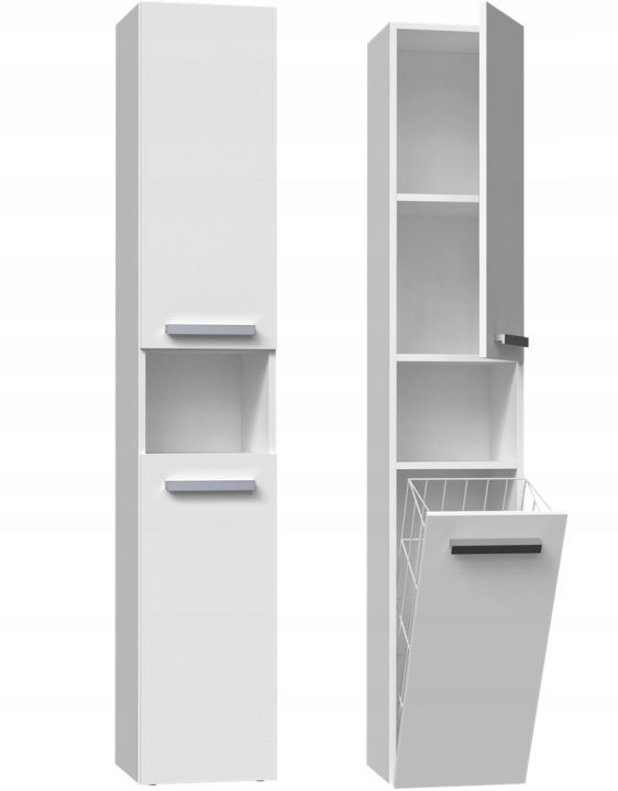 Стовпчик для ванної Nel III Білий з кошиком 174x31x30 см