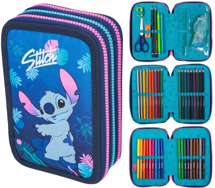 Пенал шкільний COOLPACK LILO і STITCH STICH з трьома відділеннями з наповненням XL