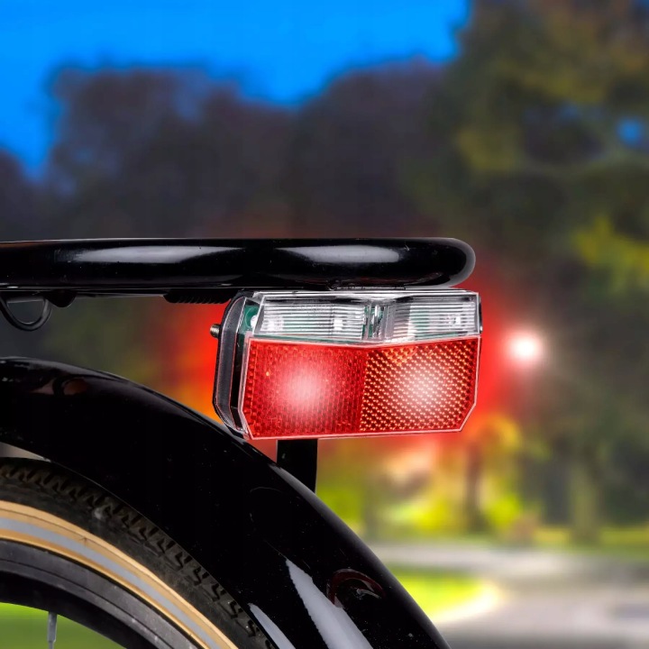 Ліхтар велосипедний задній LED на динамо багажник світловідбивач DUNLOP — фото 4