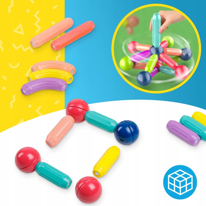 KLOCKI MAGNETYCZNE PATYCZKI KONSTRUKCYJNE 98 ELE Bohater brak