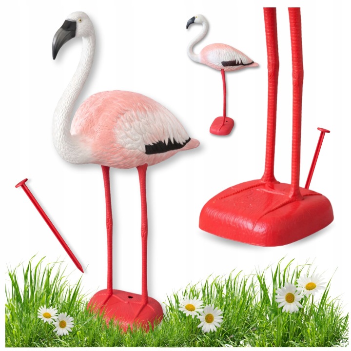 Zahradní Figurka Dekorace Do Zahrady Jako Živý Plameňák Stojící 78 CM