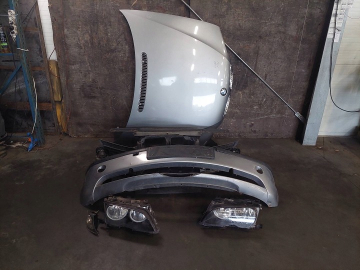 complet avant capot feu courroie de tension BMW E46 LIFT A08/7 SILBERGRAU METALLIC