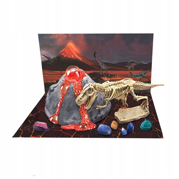 VOLCANO EXCAVATION 2IN1 EXPERIMENT VOLCANIC ERUPTION DINOSAUR TO ASSEMBLE Kid's age 6+ years