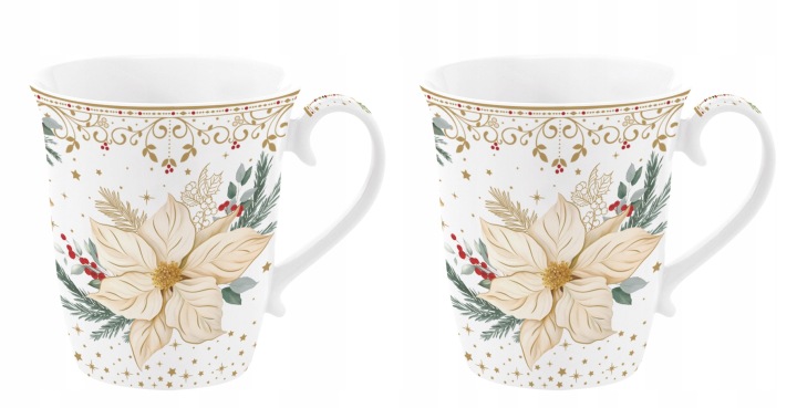 Sada hrnků 2 ks Porcelánový hrnek 275 ml Vánoční Easy Life