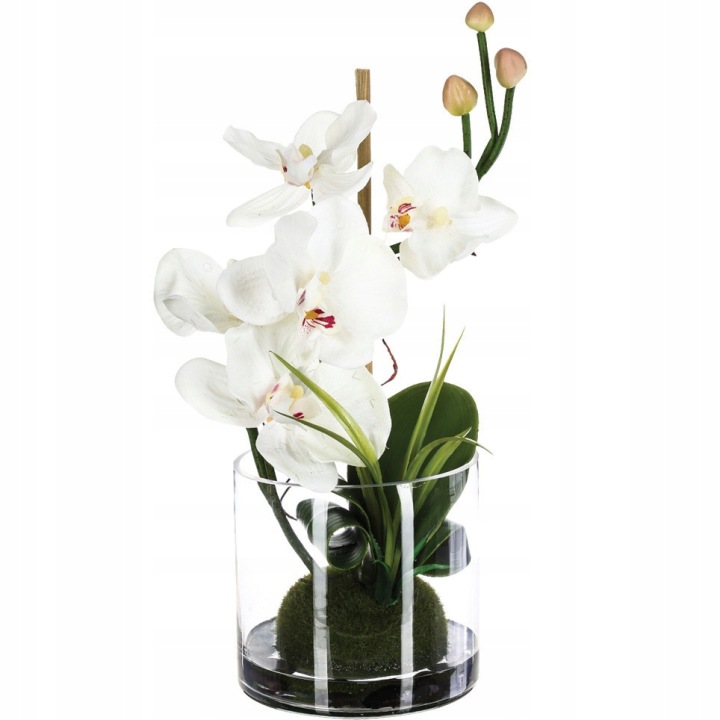 Umělá Orchidej Ve Skle Růžová Váza 37 CM X 18 CM