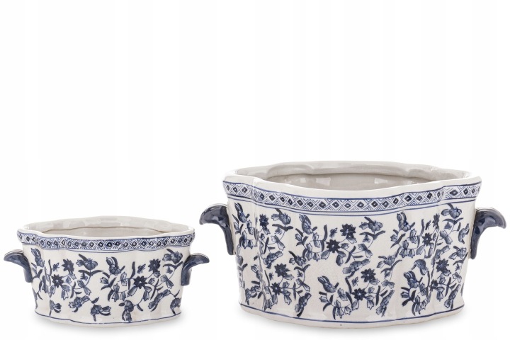 2 ks komplet Váza květináč bílá obal stylová porcelánová dekorace