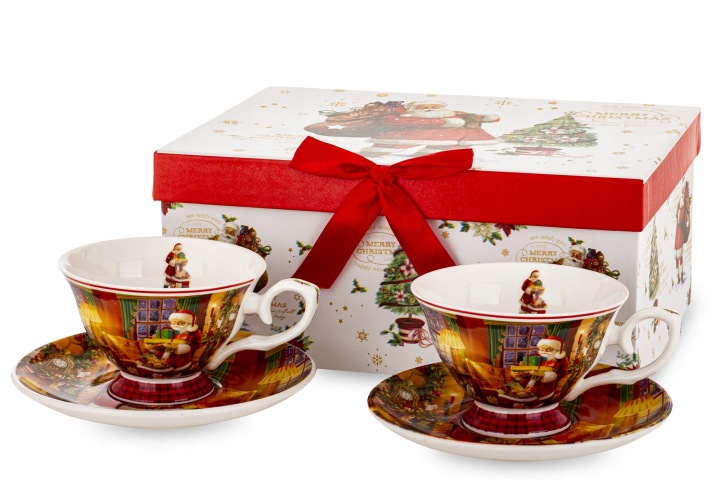 Šálek Kpl. 2 šálky s podšálky, vícebarevný porcelán