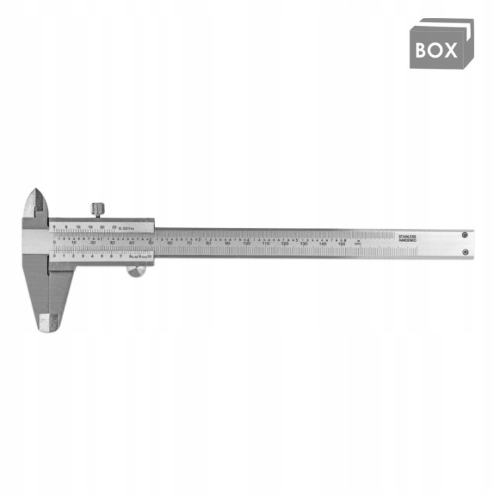 Posuvné měřítko, analogová odměrka 150 mm, nerezová, 15 cm