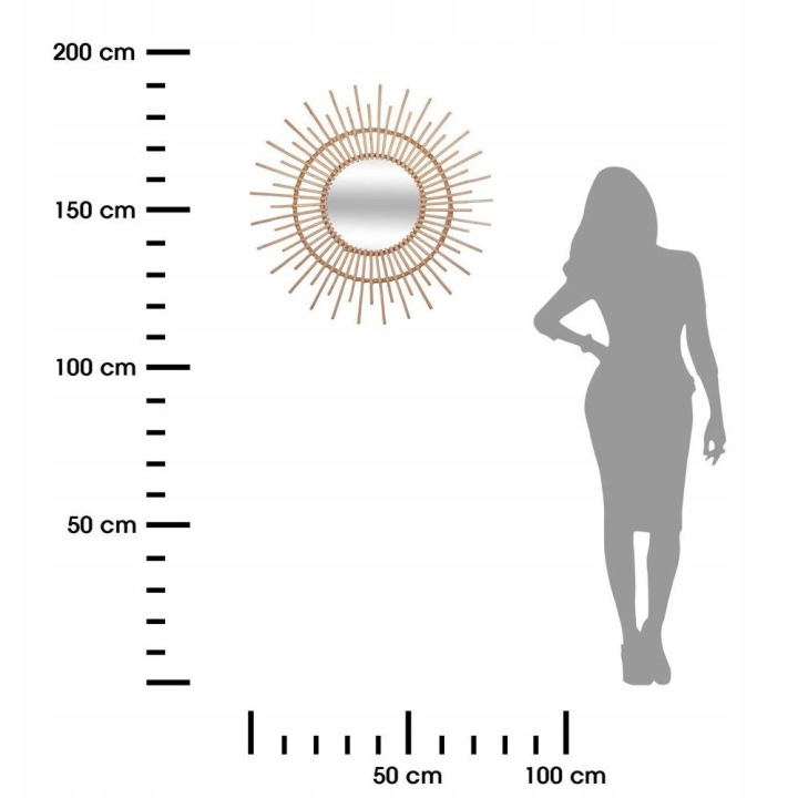 Lustro w wiklinowej ramie słońce 76 cm ścienne Marka Atmosphera
