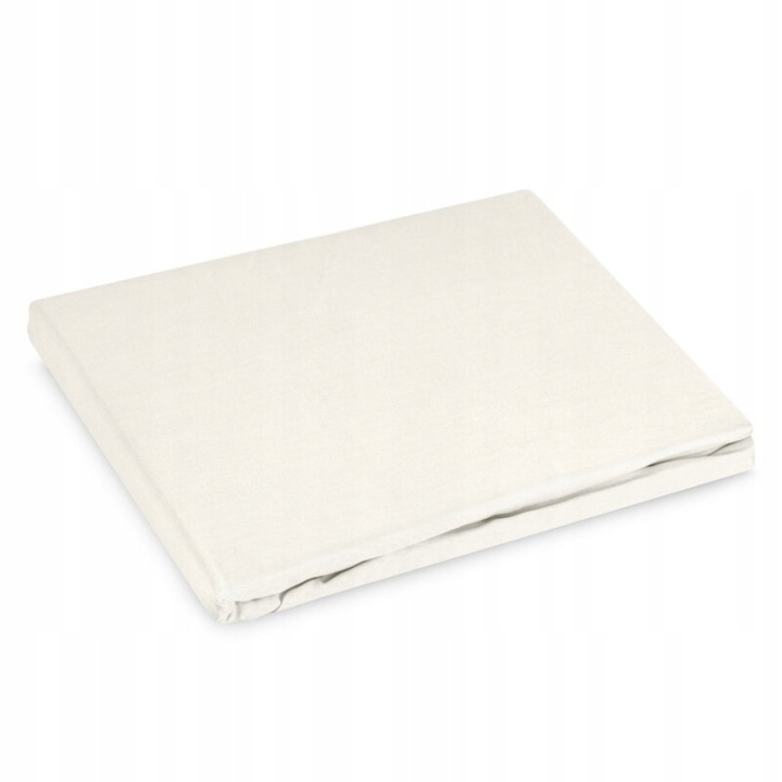 Prostěradlo s gumičkou 220x200 Basic krémové jednobarevné na matrace 30 cm