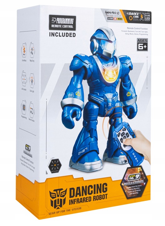 PROGRAMMABLE INTERACTIVE ROBOT DANCING RC FOR CHILDREN LED + REMOTE CONTROL Kind for programming and coding