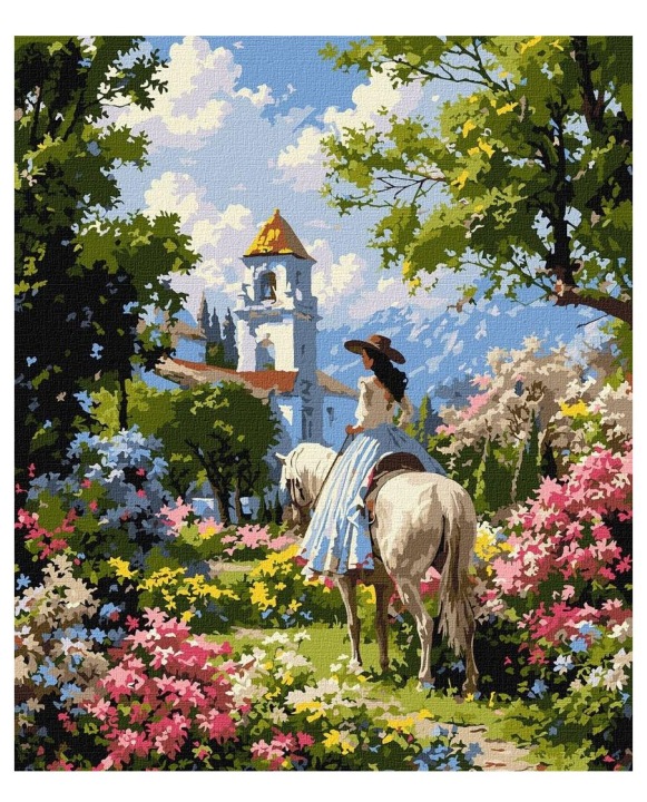 Малювання за номерами - Вершниця 40x50 см