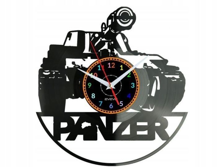 Panzer Nástěnné hodiny Vinylová deska Moderní dekorativní jako Dárek k narození