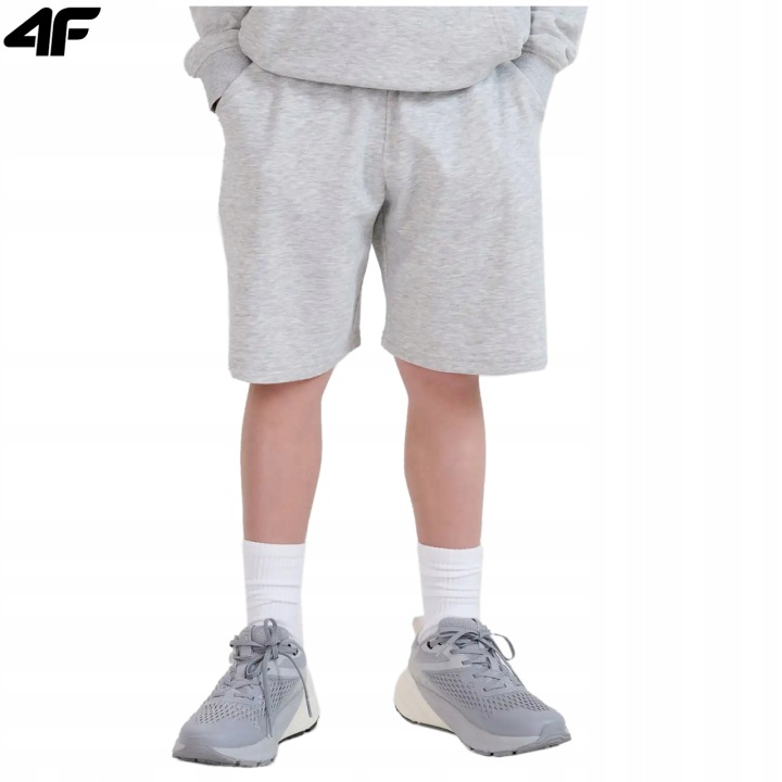 4F короткі шорти бавовняні для хлопчика 4FJWMM00TSHOM629 сірі — фото 3