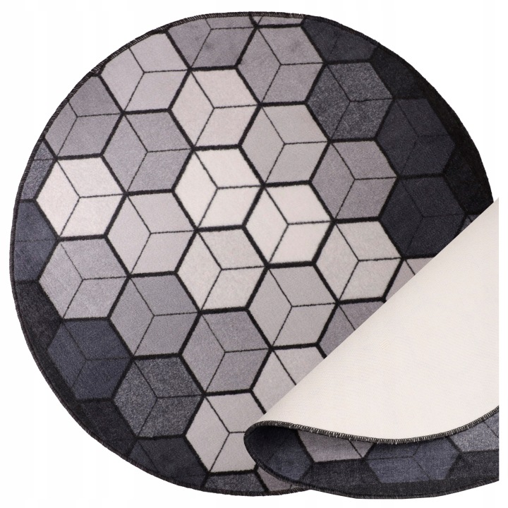 Koberec Cubik Koberec Běhoun Do Obývacího Pokoje Moderní Kulatý 100 CM
