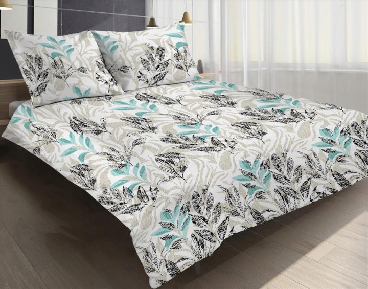 Matex Premium saténové Povlečení 160x200 Květiny Béžová