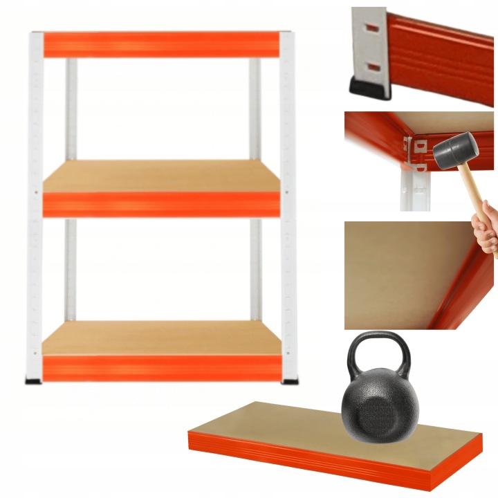 Garážový skladový regál kovový stojan Helios 106x35x35 cm 3Px175 kg Pl