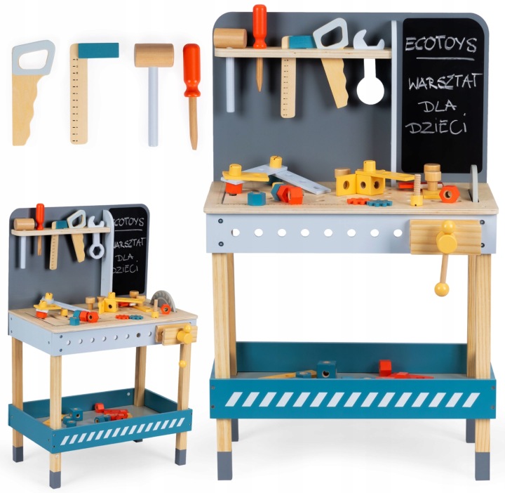 Іграшкова Дерев'яна майстерня З Інструментами - 47 ел. Ecotoys — фото 12