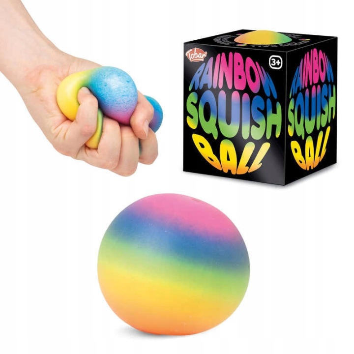 Rainbow Squish Ball веселковий сквіш антистрес м'яч сенсорний 7 см — фото 4