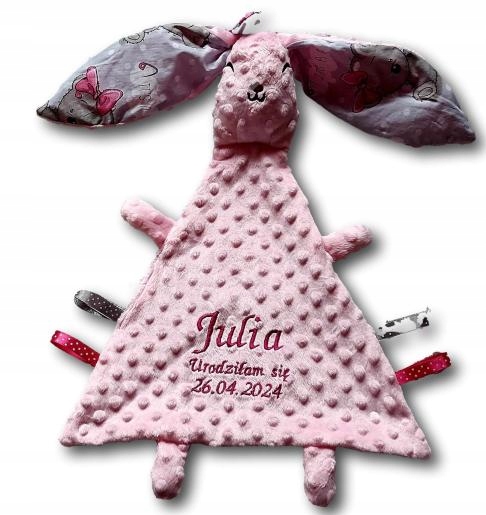 Кролик bunny ганчірочка М'яка іграшка з метрикою з іменем датою народження — фото 13