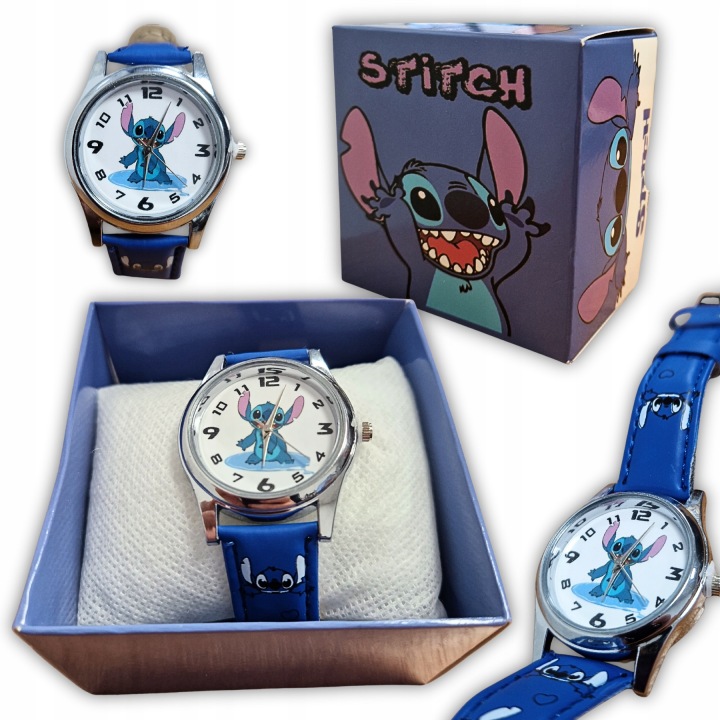 Годинник STITCH в подарунковій коробці Синій Для Дитини подарунок