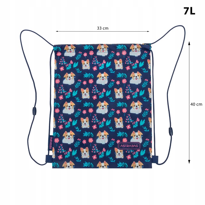 Мішок для взуття фізкультуру ASTRABAG DEAR цуценя — фото 2