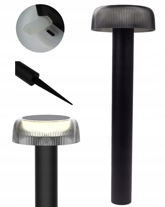 Zahradní Led sloupek Solární Zapichovací Osvětlení 2v1 Usb nabíjení Černý