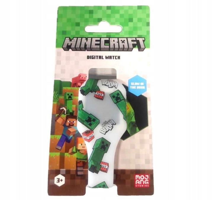 MINECRAFT що світиться в темряві WATC24 Силіконовий годинник цифровий — фото 3