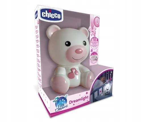 Chicco нічник світний ведмедик з мелодією рожевий — фото 7