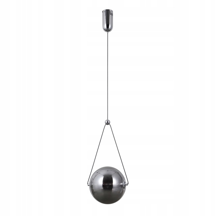 Závěsná Led lampa 9W 3000K chrom Rastia Italux skleněná koule do obývacího pokoje