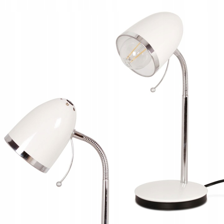 Stolní lampa Kajtek bílá s nastavitelným rámem, závit E27 Kaja Lighting
