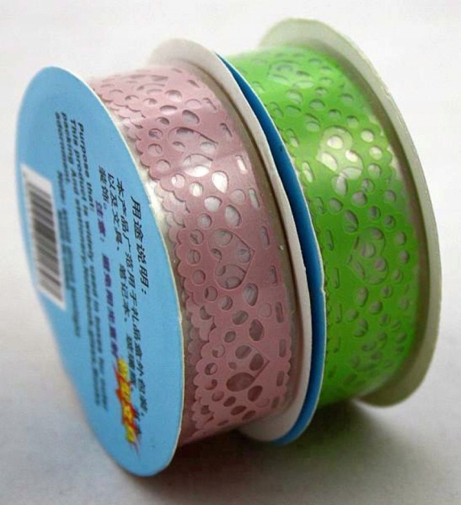 Декоративна Стрічка Клейка Кольорова Для Рукоділля SMALL LACE 1,8 см / 1 м — фото 4