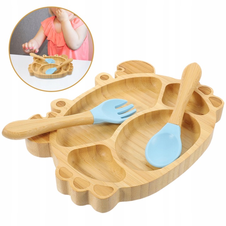 Teller BabyABC Igel Saugnapf Тарілка Протиковзка для дітей їжак bambusR23 — фото 10