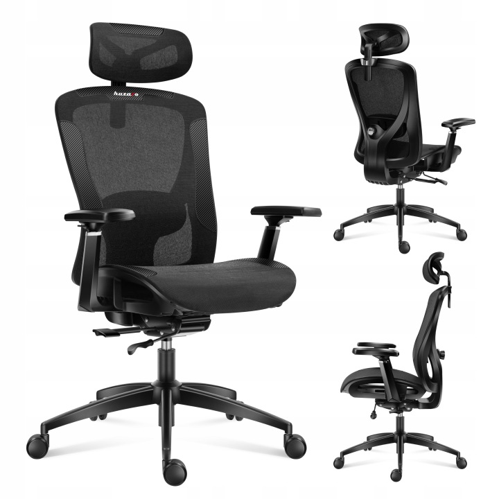 Kancelářská otočná židle Huzaro černá ergonomická pro počítač