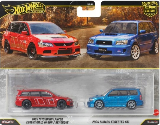 HOT WHEELS Преміум Mitsubishi Lancer Evo IX & Subaru Forester STi 2 шт.