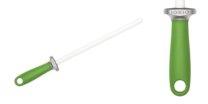 Brousek tyčová kulatá keramická musak Ioxio 26 cm #3000 bílá/zelená