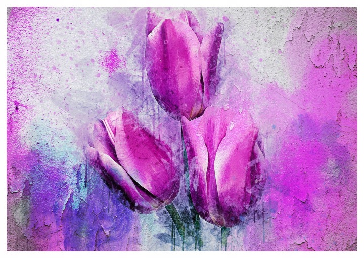 Fototapeta Tulipány Abstrakce Pastel Fialová Styl 250x175 lepidlo