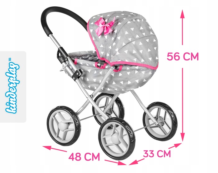 KINDERPLAY WÓZEK DLA LALEK GŁĘBOKI GONDOLA Waga produktu z opakowaniem jednostkowym 1.55 kg