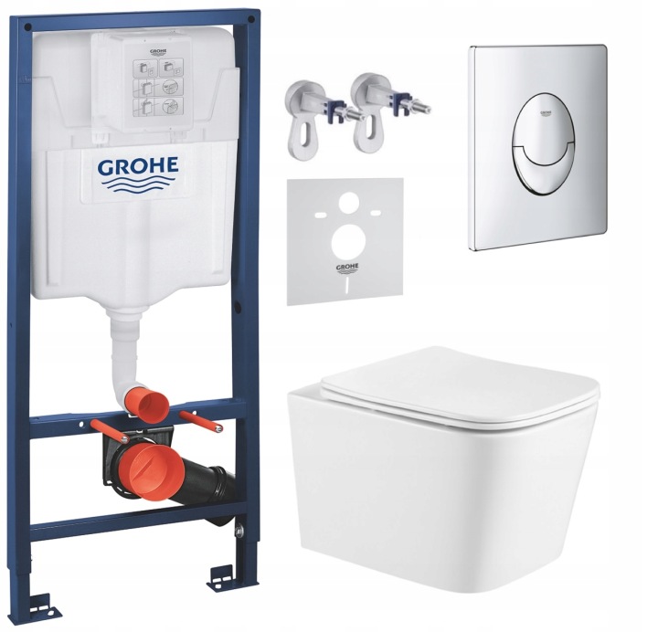 Podomítkový Wc set Grohe s mísou Imprese a tlačítkem Chrom