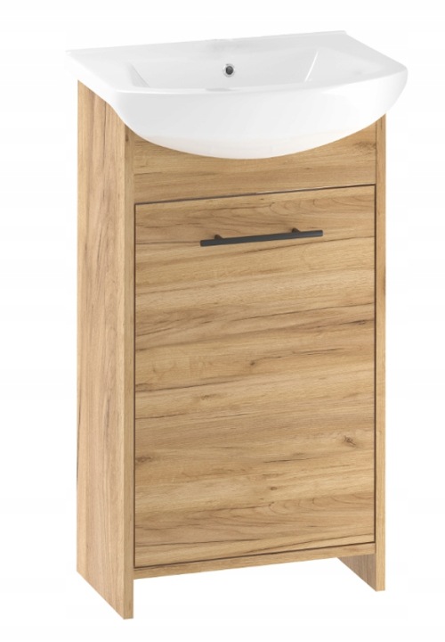 Koupelnová skříňka s umyvadlem 45 cm, praktická, dub zlatý