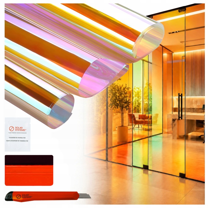 Fólie na sklo 60x900 cm Rainbow Orange Okenní duha sada