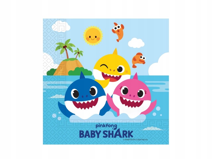 Серветки обідні BABY SHARK BLU 33x33 SD_OG_045001 (20 шт.) червоний пластик