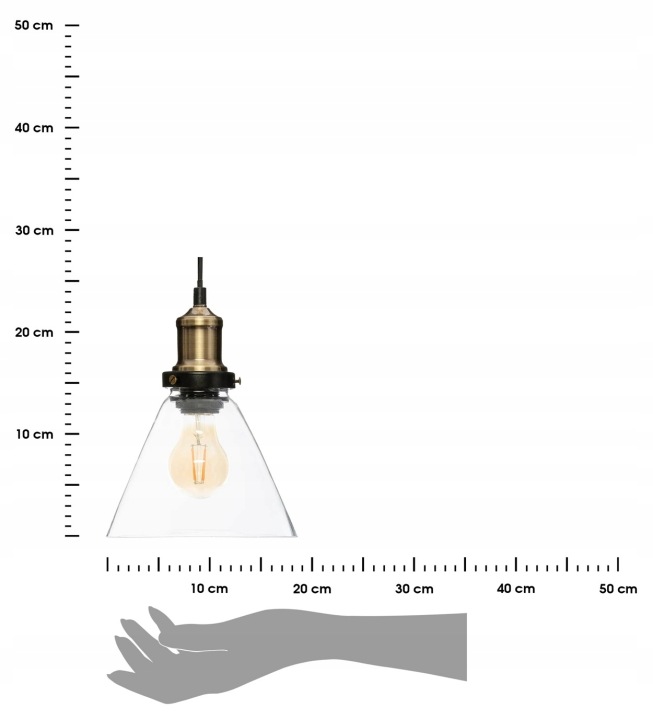 LAMPA SUFITOWA SZKLANY PRZEZROCZYSTY KLOSZ 18x23cm Marka Atmosphera