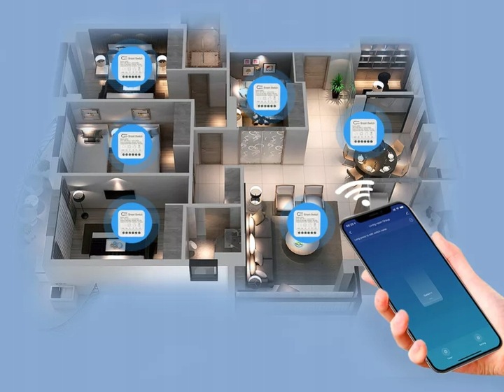 DWUKANAŁOWY PRZEKAŹNIK DOPUSZKOWY MODUŁ PODWÓJNY WŁĄCZNIK TUYA WIFI 16A 2CH